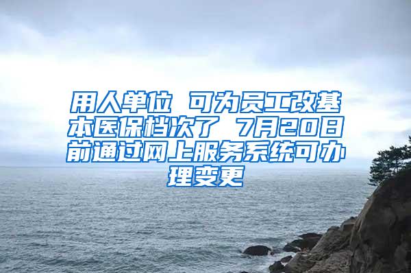 用人单位 可为员工改基本医保档次了 7月20日前通过网上服务系统可办理变更