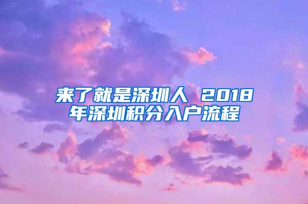 来了就是深圳人 2018年深圳积分入户流程