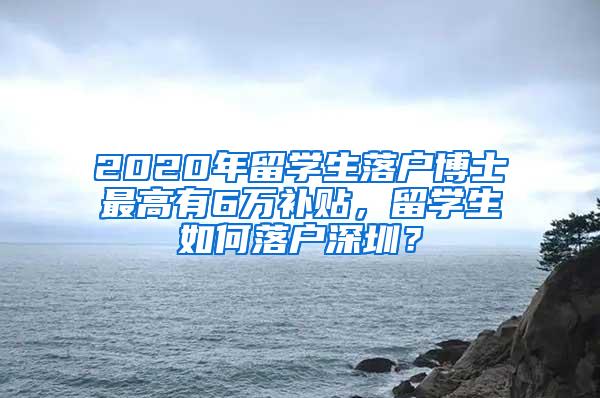 2020年留学生落户博士最高有6万补贴，留学生如何落户深圳？