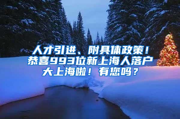 人才引进、附具体政策！恭喜993位新上海人落户大上海啦！有您吗？