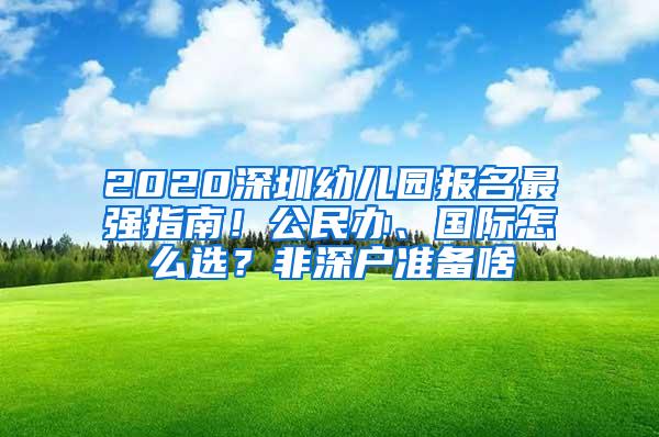 2020深圳幼儿园报名最强指南！公民办、国际怎么选？非深户准备啥