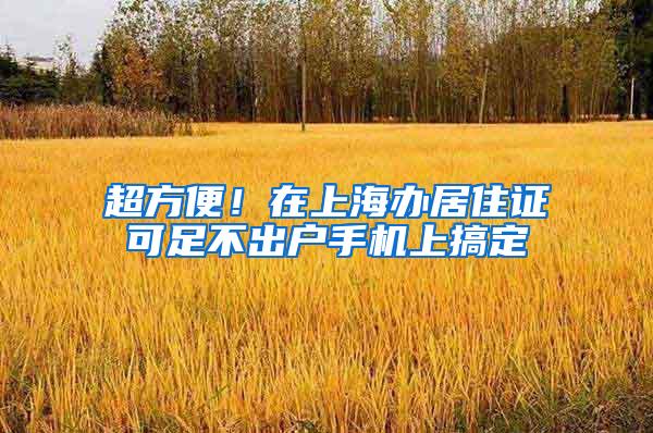 超方便！在上海办居住证可足不出户手机上搞定