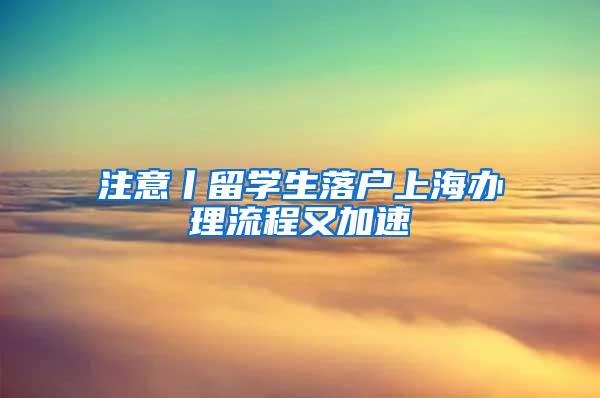 注意丨留学生落户上海办理流程又加速