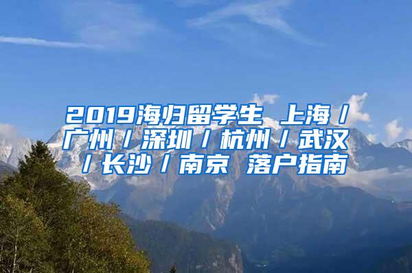 2019海归留学生 上海／广州／深圳／杭州／武汉／长沙／南京 落户指南