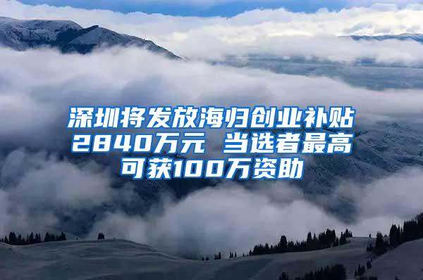 深圳将发放海归创业补贴2840万元 当选者最高可获100万资助