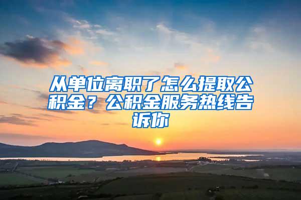 从单位离职了怎么提取公积金？公积金服务热线告诉你