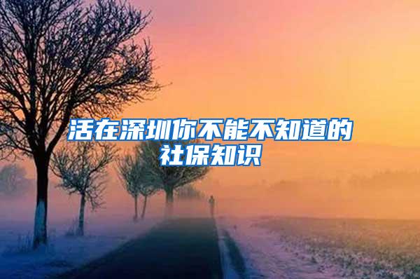 活在深圳你不能不知道的社保知识