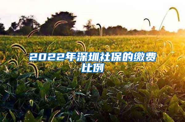 2022年深圳社保的缴费比例