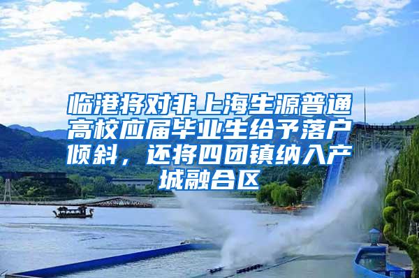 临港将对非上海生源普通高校应届毕业生给予落户倾斜，还将四团镇纳入产城融合区