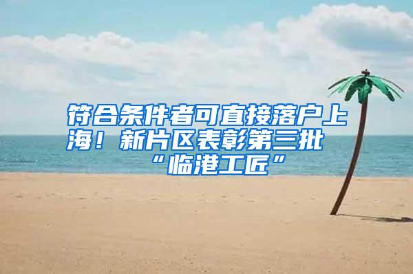 符合条件者可直接落户上海！新片区表彰第三批“临港工匠”