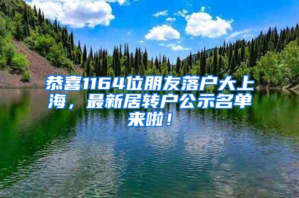 恭喜1164位朋友落户大上海，最新居转户公示名单来啦！