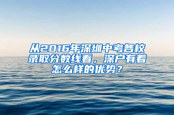 从2016年深圳中考各校录取分数线看，深户有着怎么样的优势？