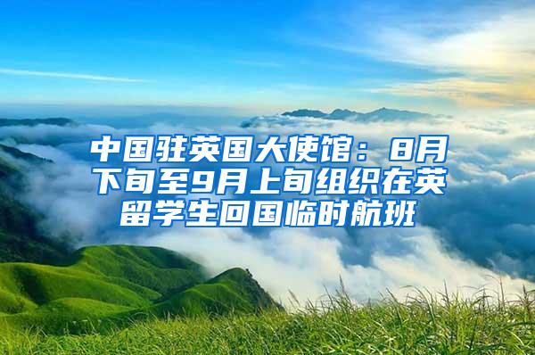 中国驻英国大使馆：8月下旬至9月上旬组织在英留学生回国临时航班