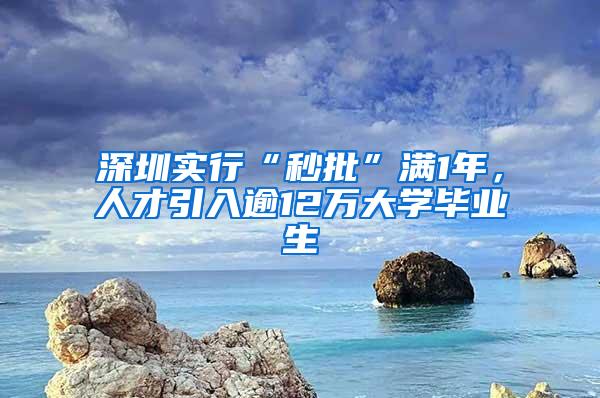 深圳实行“秒批”满1年，人才引入逾12万大学毕业生