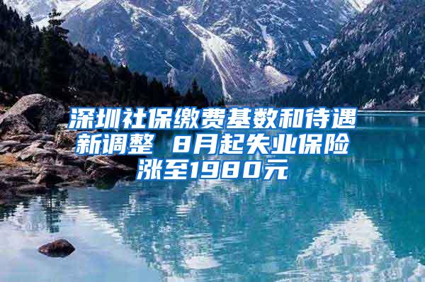 深圳社保缴费基数和待遇新调整 8月起失业保险涨至1980元