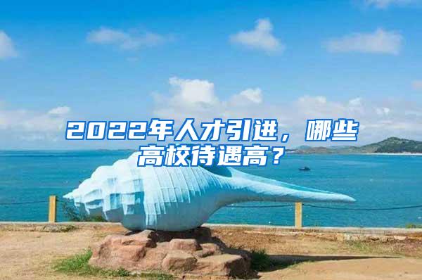 2022年人才引进，哪些高校待遇高？