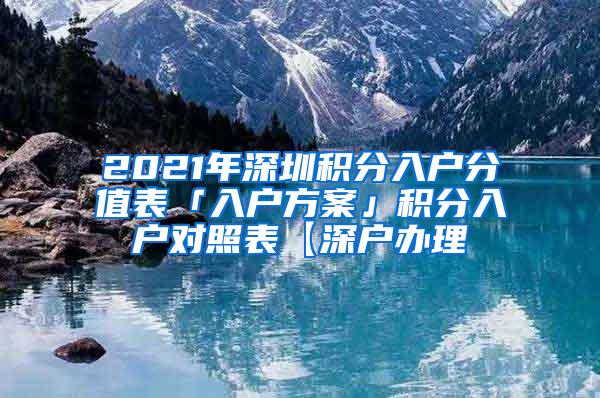 2021年深圳积分入户分值表「入户方案」积分入户对照表【深户办理