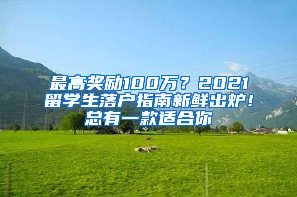 最高奖励100万？2021留学生落户指南新鲜出炉！总有一款适合你