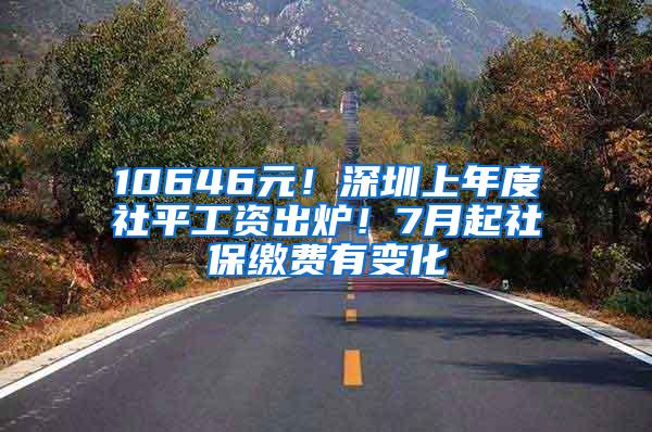 10646元！深圳上年度社平工资出炉！7月起社保缴费有变化