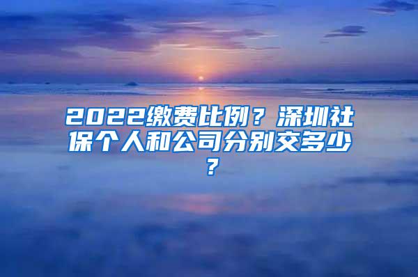 2022缴费比例？深圳社保个人和公司分别交多少？