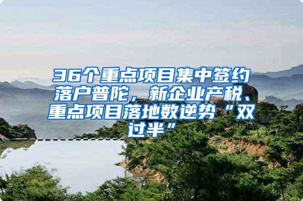 36个重点项目集中签约落户普陀，新企业产税、重点项目落地数逆势“双过半”