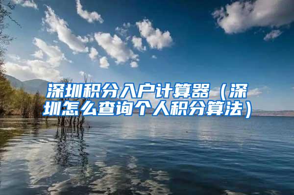 深圳积分入户计算器（深圳怎么查询个人积分算法）