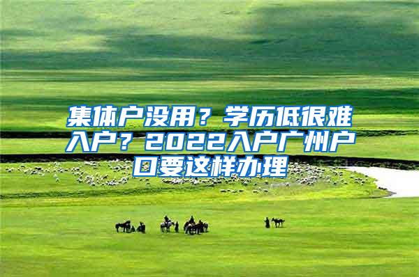 集体户没用？学历低很难入户？2022入户广州户口要这样办理