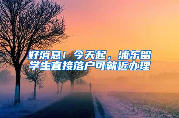 好消息！今天起，浦东留学生直接落户可就近办理