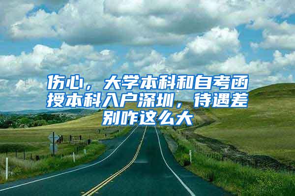 伤心，大学本科和自考函授本科入户深圳，待遇差别咋这么大