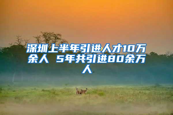 深圳上半年引进人才10万余人 5年共引进80余万人