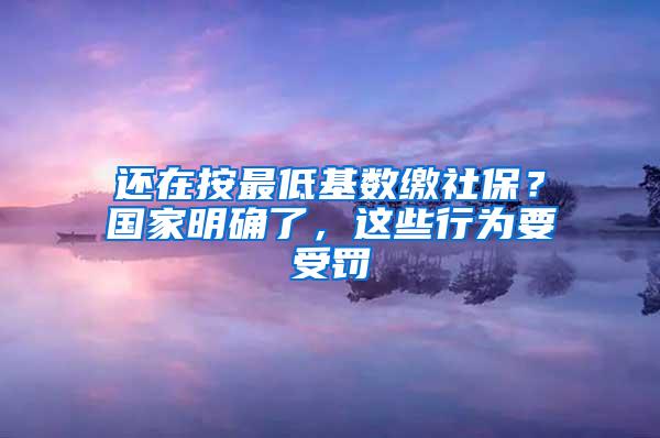 还在按最低基数缴社保？国家明确了，这些行为要受罚