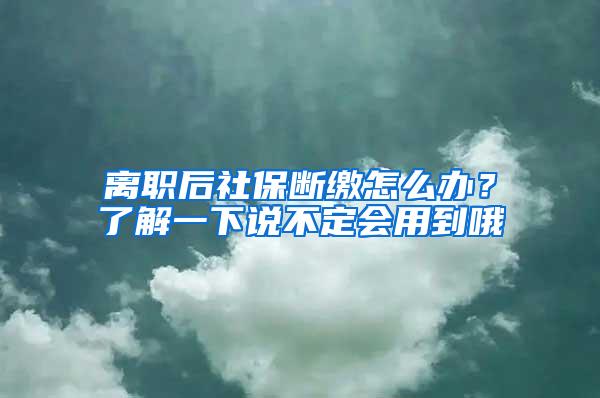 离职后社保断缴怎么办？了解一下说不定会用到哦