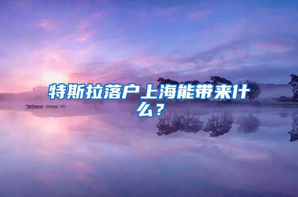 特斯拉落户上海能带来什么？