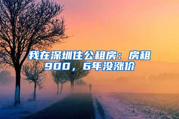 我在深圳住公租房：房租900，6年没涨价