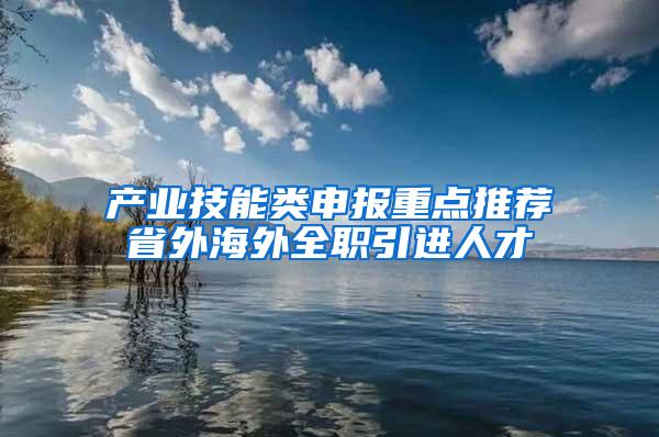 产业技能类申报重点推荐省外海外全职引进人才