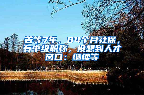 苦等7年，84个月社保，有中级职称，没想到人才窗口：继续等