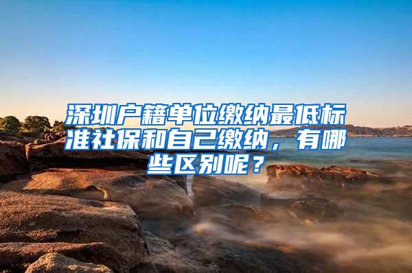 深圳户籍单位缴纳最低标准社保和自己缴纳，有哪些区别呢？