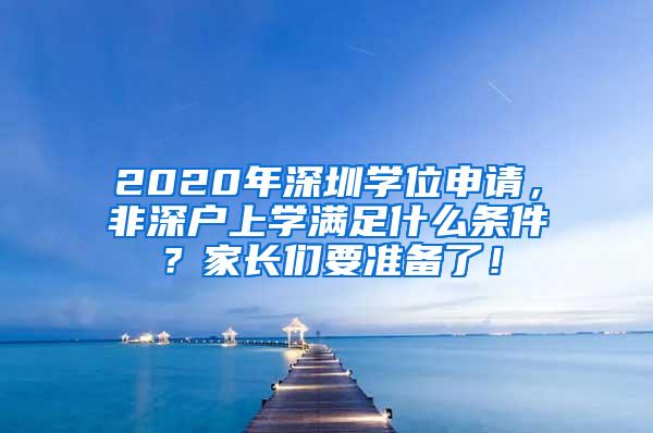 2020年深圳学位申请，非深户上学满足什么条件？家长们要准备了！