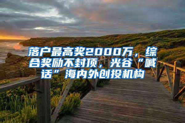 落户最高奖2000万，综合奖励不封顶，光谷“喊话”海内外创投机构