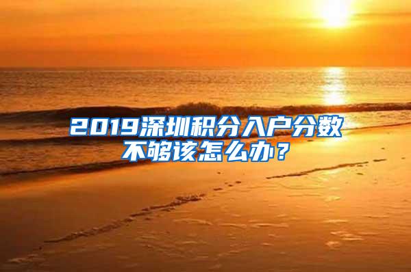 2019深圳积分入户分数不够该怎么办？