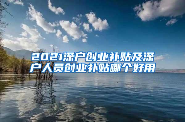 2021深户创业补贴及深户人员创业补贴哪个好用