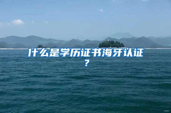 什么是学历证书海牙认证？