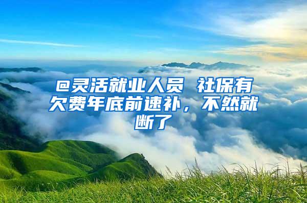 @灵活就业人员 社保有欠费年底前速补，不然就断了