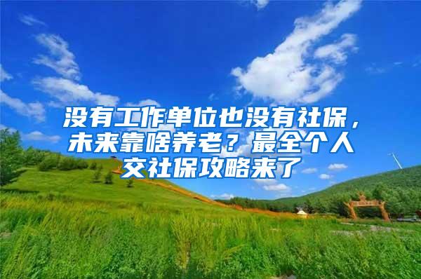 没有工作单位也没有社保，未来靠啥养老？最全个人交社保攻略来了