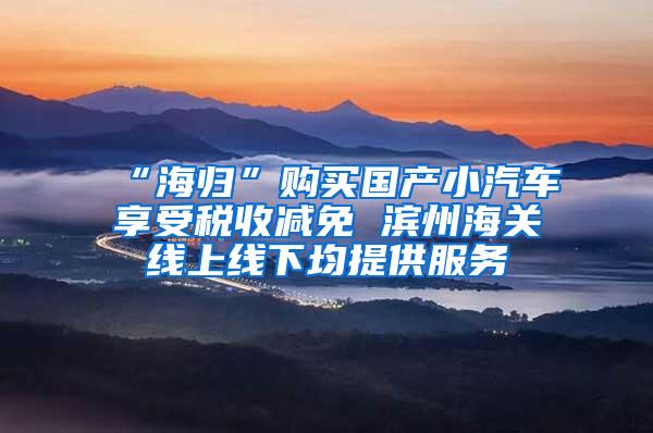 “海归”购买国产小汽车享受税收减免 滨州海关线上线下均提供服务