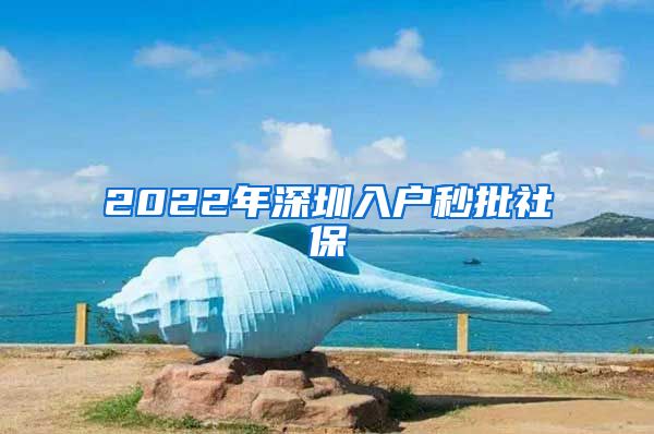 2022年深圳入户秒批社保