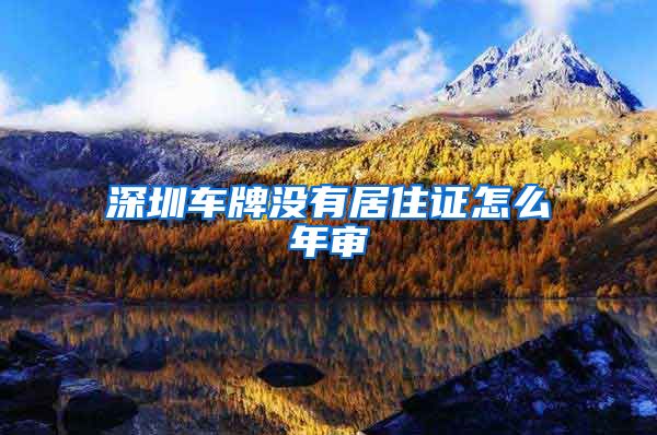 深圳车牌没有居住证怎么年审