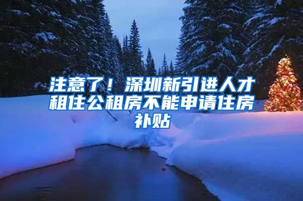 注意了！深圳新引进人才租住公租房不能申请住房补贴